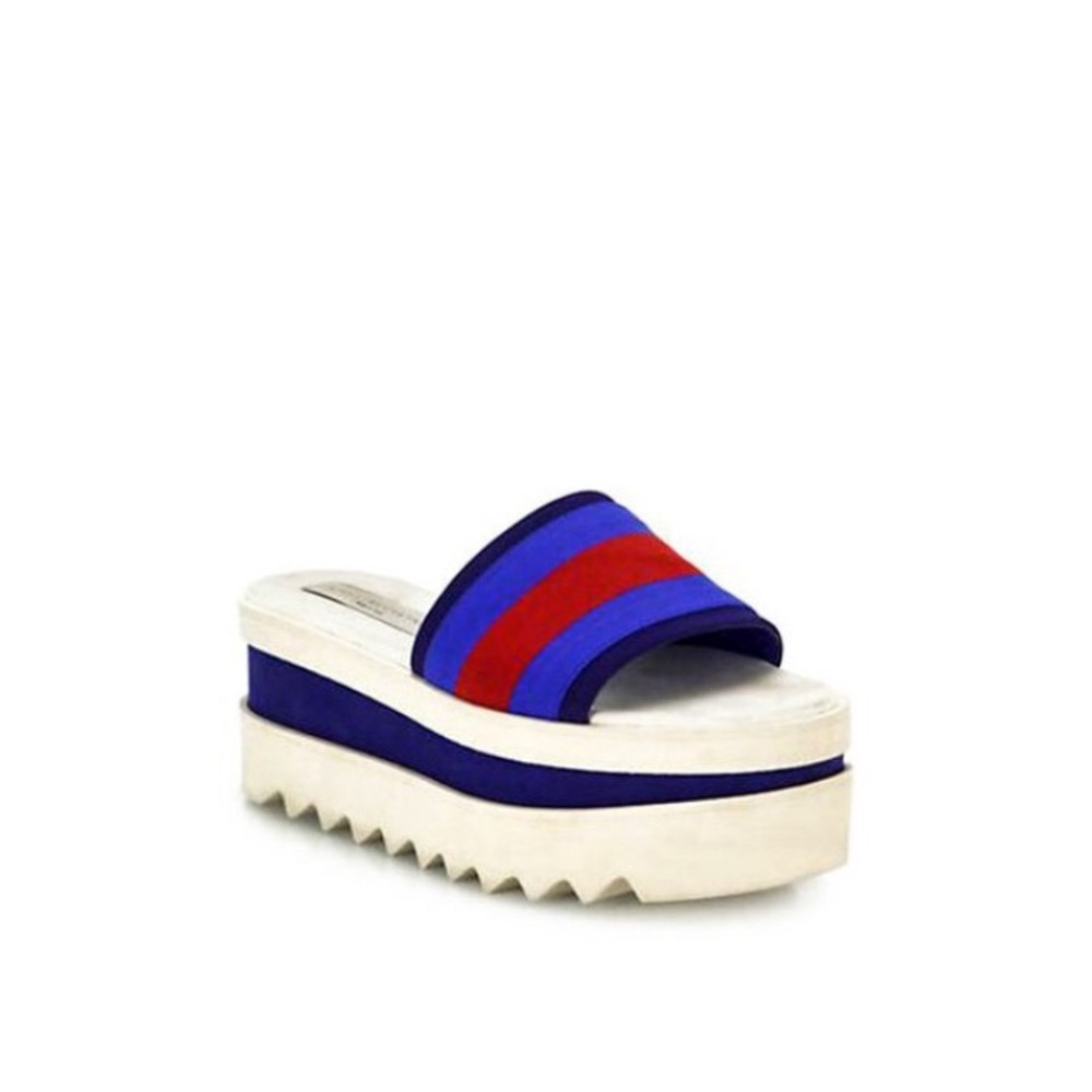 Stella Mccartney Color Block Canvas Platform Slid… - image 1
